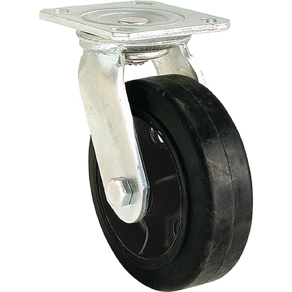 Everbilt 6 Inch Mold-on Rubber Swivel Caster With 410 Lb. Load Rating 