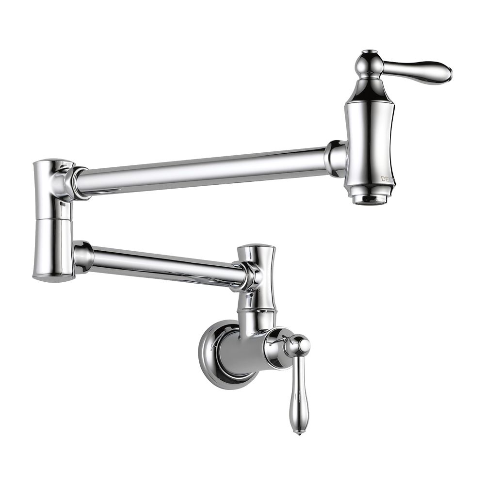 Delta Traditional Wall Mount Pot Filler Faucet In Chrome