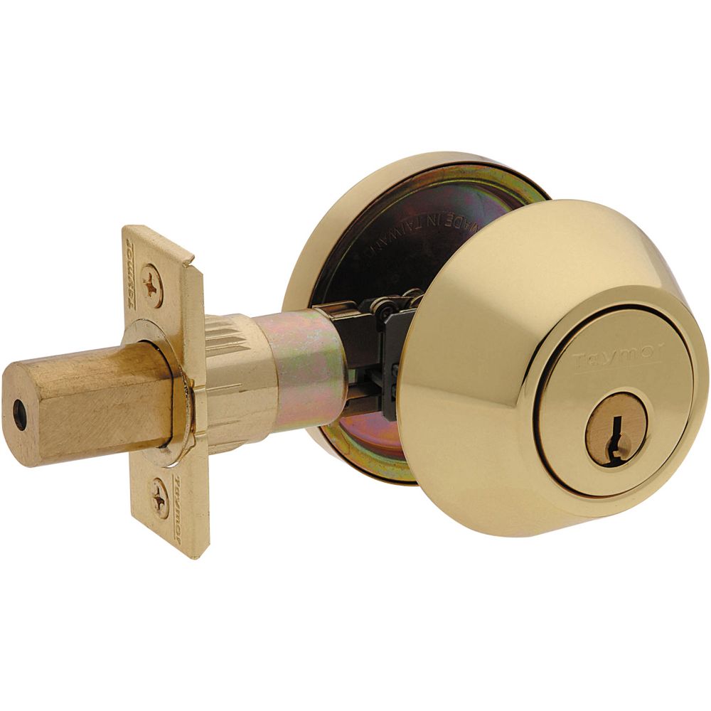 Taymor Single Cylinder Polished Brass Deadbolt The Home Depot Canada