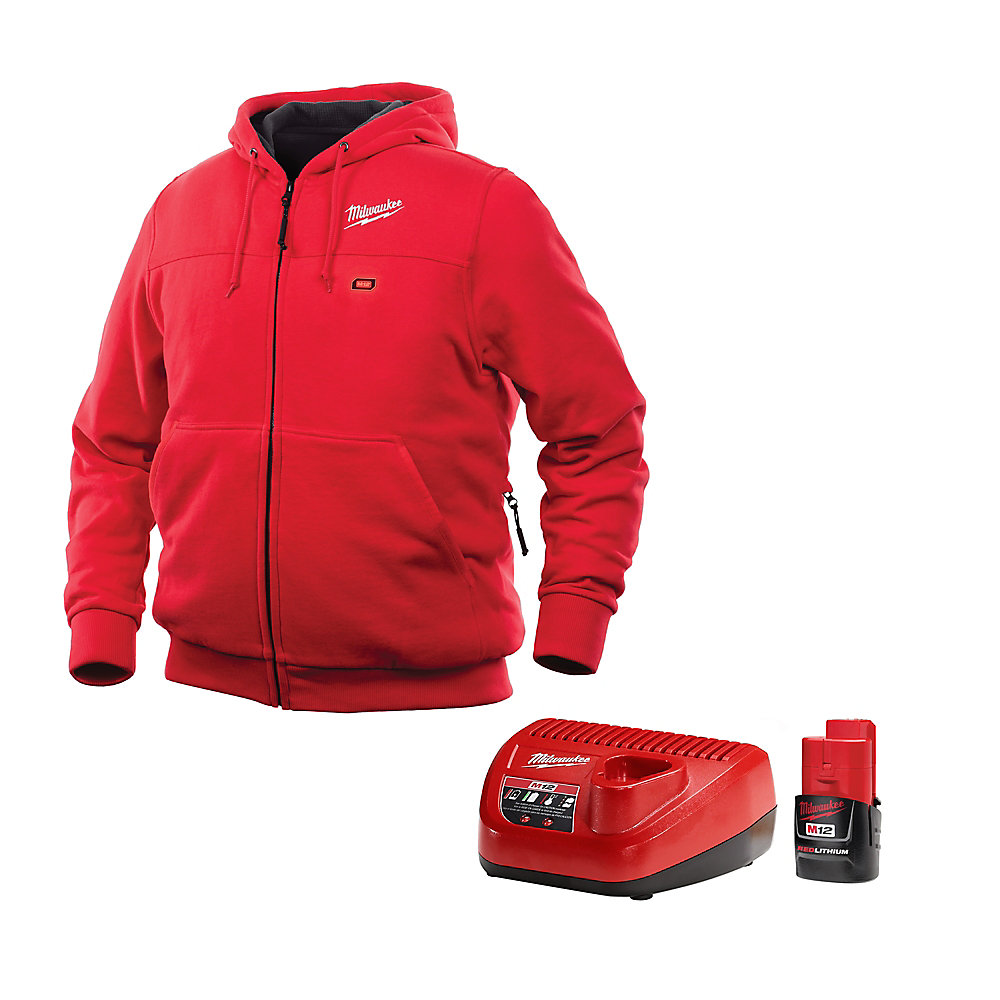 Milwaukee Tool M12 Heated Hoodie Kit - Red - XL | The Home Depot Canada