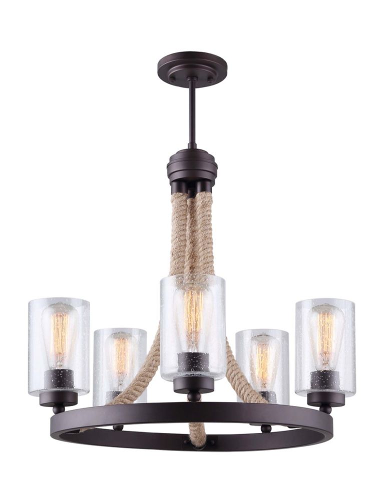 Delmar 5 Light Oil Rubbed Bronze Chandelier With Seeded Gl Delmar 5 Light Oil Rubbed Bronze Chandelier With Seeded Gl
