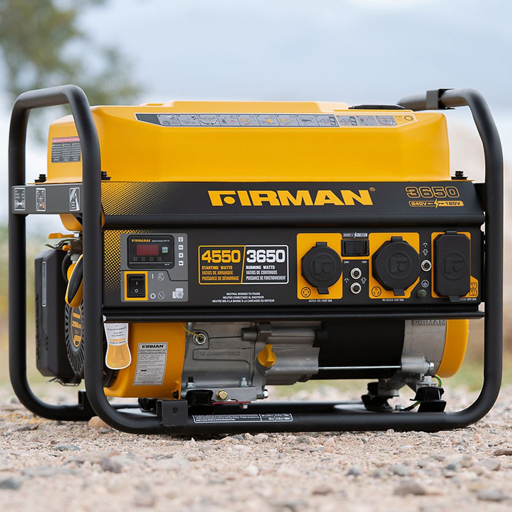 Firman Generators 4550/3650 Watt 120/240V 30A Recoil Start Gasoline Powered Portable Gener
