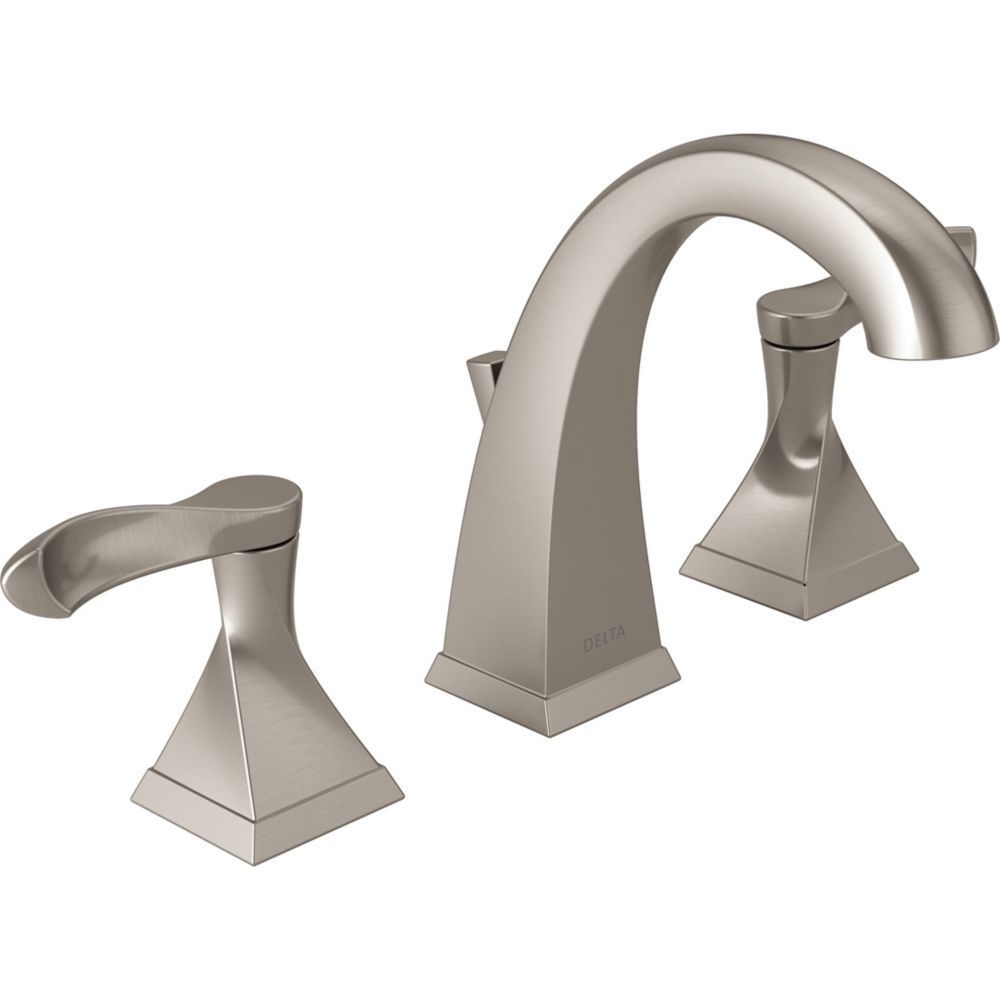 Delta Everly Widespread 8 Inch 2 Handle High Arc Bathroom Faucet In