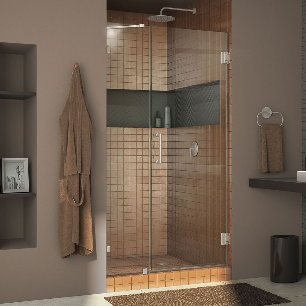 Dreamline Unidoor Lux 39 Inch X 72 Frameless Pivot Shower Door Dreamline Unidoor Lux 39 Inch X 72 Frameless Pivot Shower Door In Brushed Nickel
