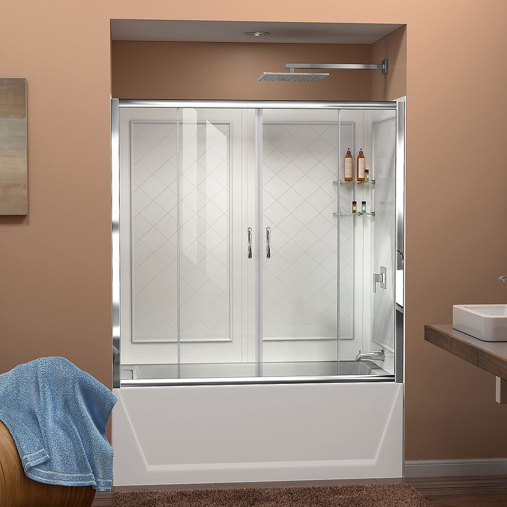 DreamLine Visions 60inch x 60inch Framed Sliding Tub/Shower Door in