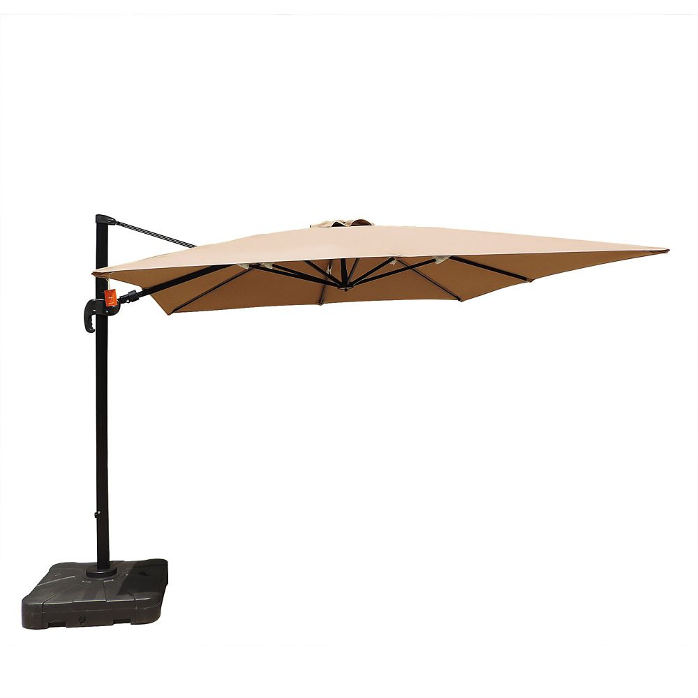 Island Umbrella Santorini II 10 Ft. Square Cantilever Sunbrella Acrylic ...