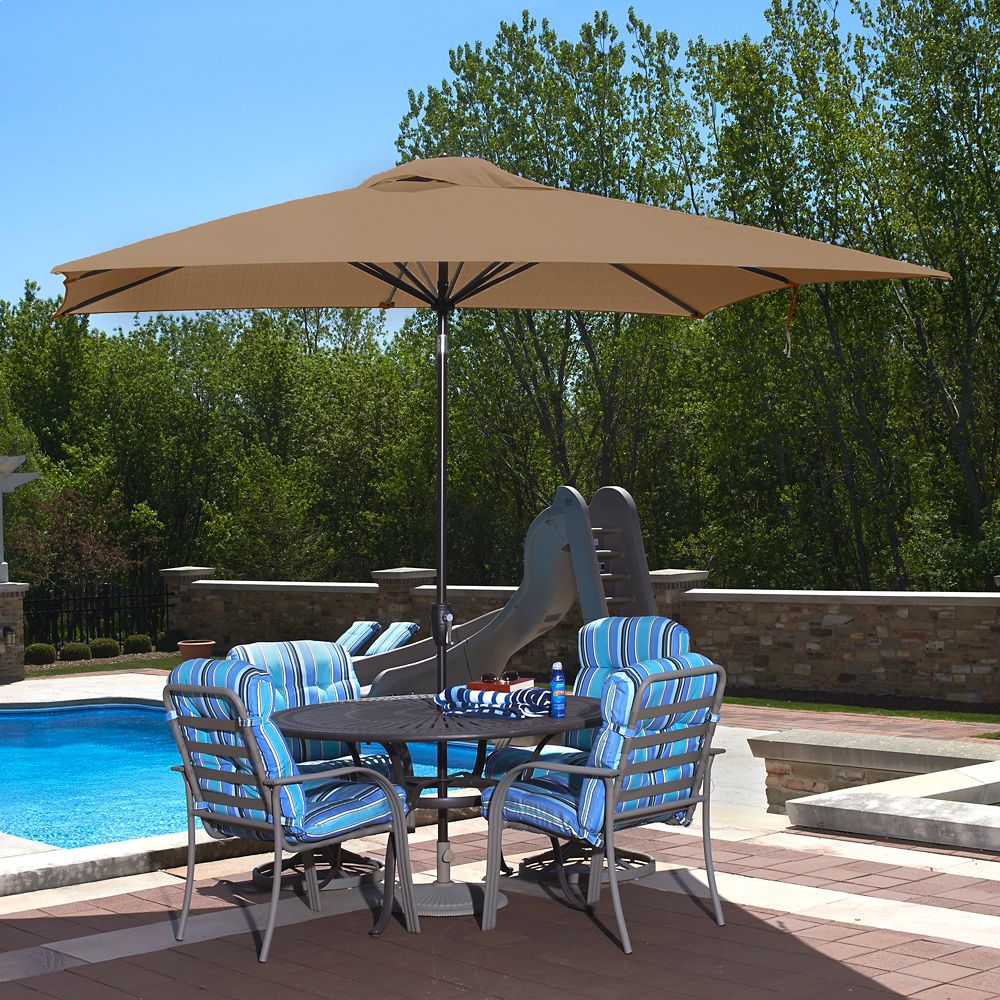Patio Plus Coast 10ft X 13ft Offset Umbrella The Home Depot Canada Island Umbrella Caspian 8 Ft X 10