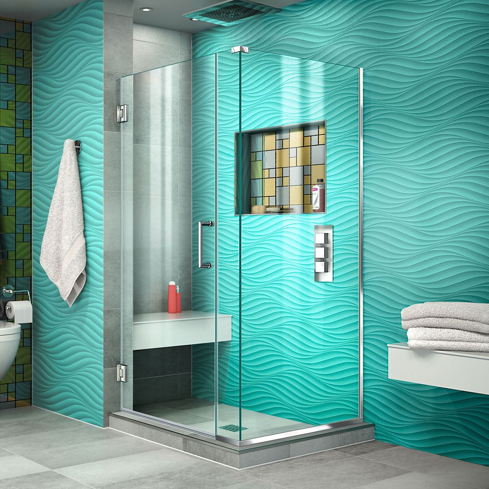 Dreamline Unidoor Plus 34 3 8 Inch X 35 72 Hinged Shower Dreamline Unidoor Plus 34 3 8 Inch X 35 72 Hinged Shower Enclosure In Chrome