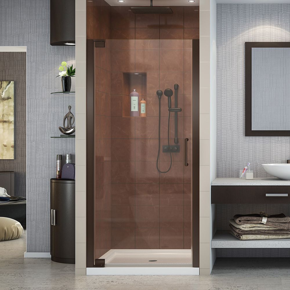 Dreamline Elegance 27 Inch To 29 X 72 Semi Frameless Pivot Dreamline Elegance 27 Inch To 29 X 72 Semi Frameless Pivot Shower Door In Oil Rubbed Bronze
