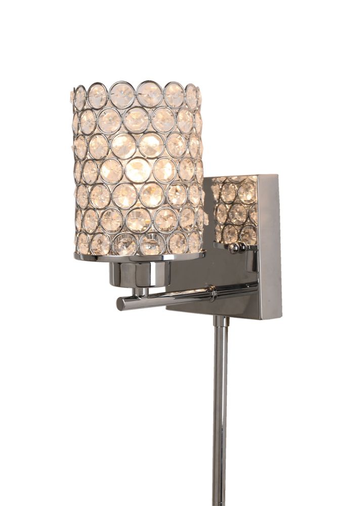 Home Decorators Collection Glam Beaded 1 Light Brushed Nickel Plug In Sconce With Cord Cov The Depot Canada