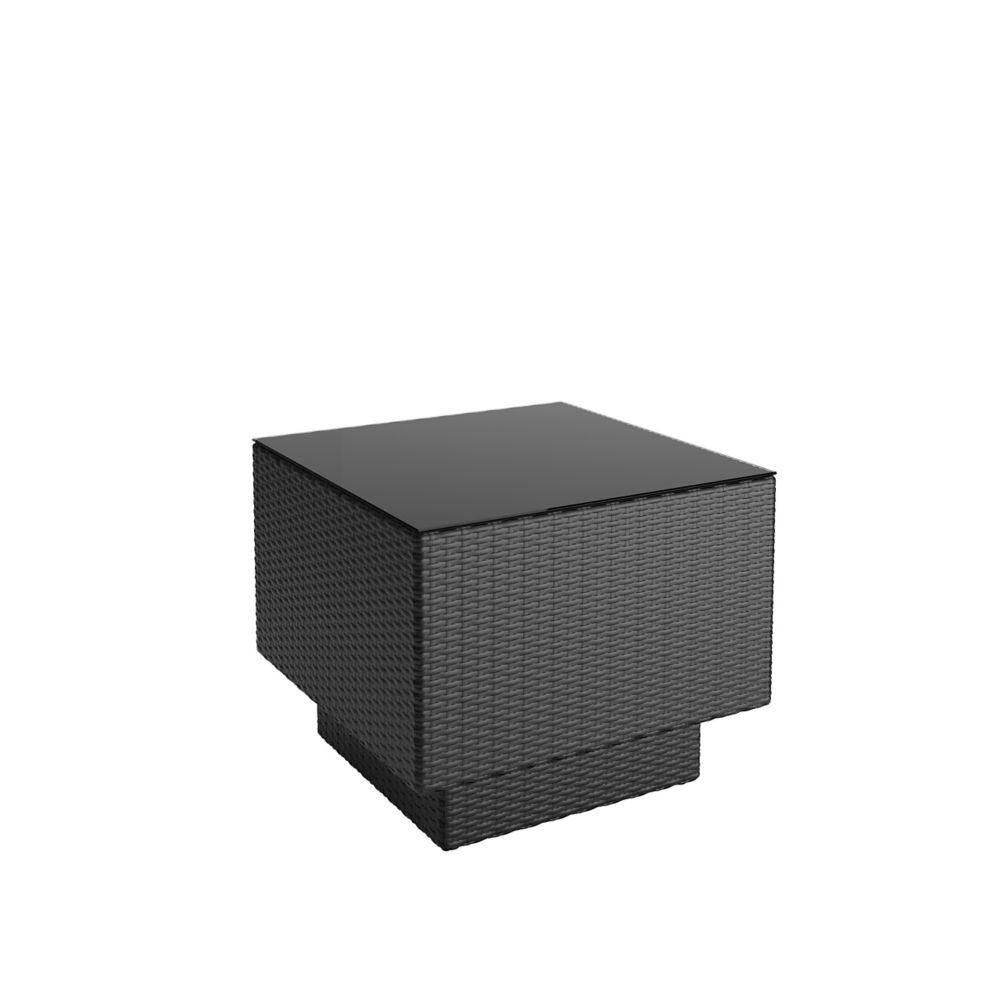 Park Terrace Patio End Table in Textured Black Weave