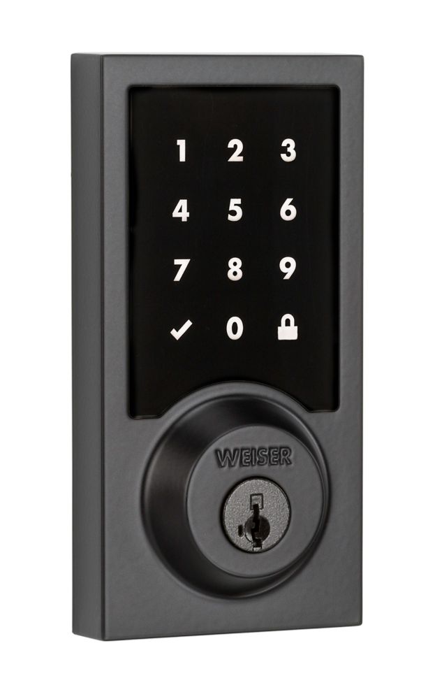 Weiser Premis Smartcode Matte Black Keyless Entry Touch Deadbolt | The ...