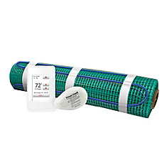 Kit de tapis chauffant sous-plancher avec thermostat à écran tactile Tempzone, 120 V, 3 pi x 5 pi
