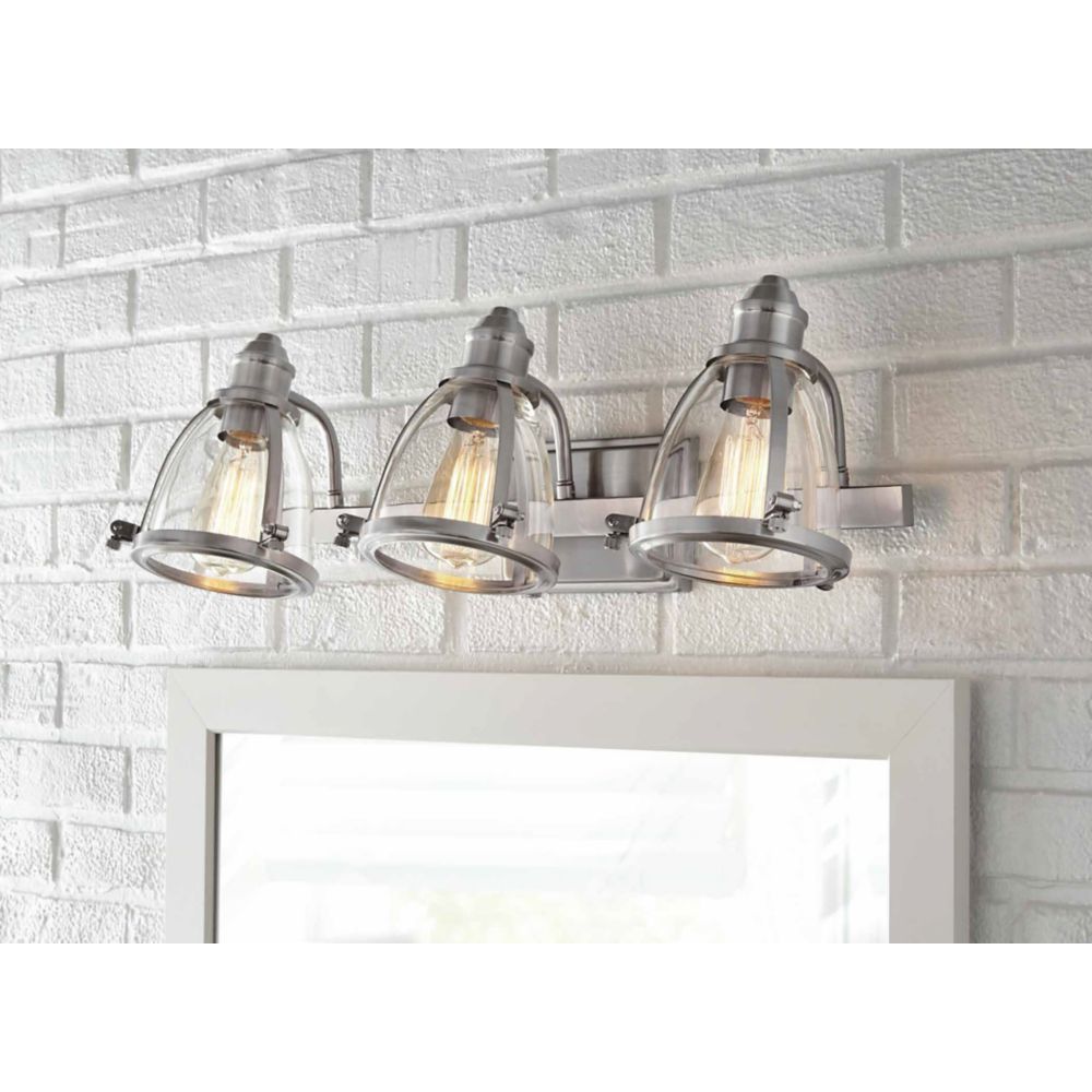 Home Decorators Collection Alidian 3Light Brushed Nickel Vanity Light