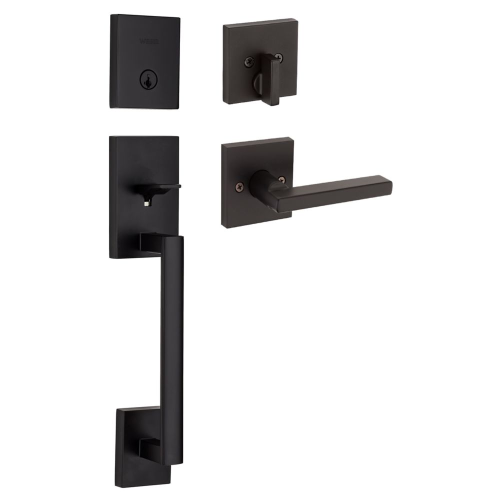 San Clemente Halifax Entry Door Handleset in Black