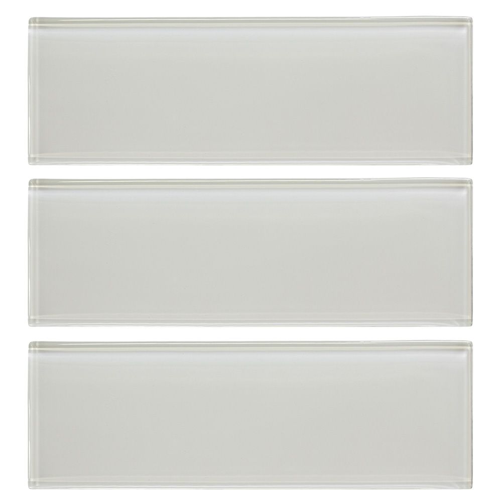 Jeffrey Court Super White 4inch x 12inch Glass Wall Tile (3Pack) The Home Depot Canada