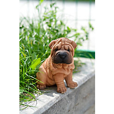 Garden Statues The Home Depot Canada Sitting Shar Pei Puppy Statue