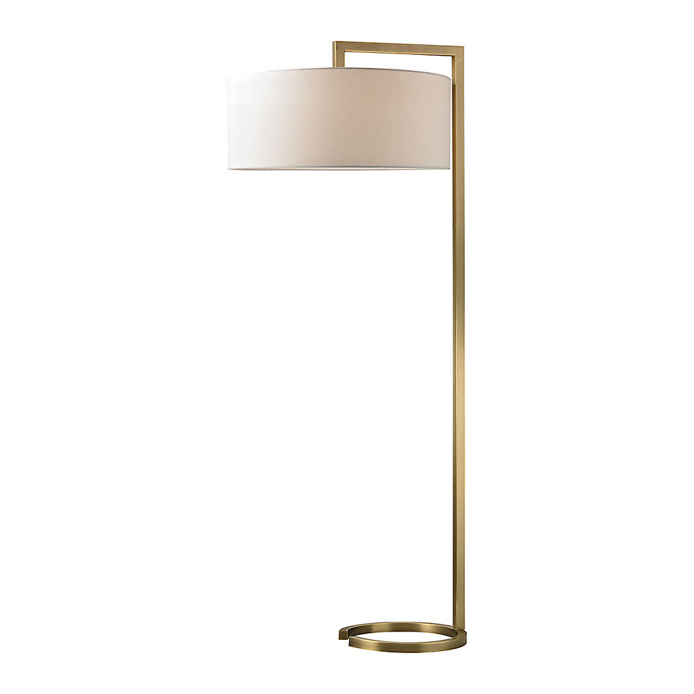 Ring Base 60 Inch Floor Lamp In Antique Brass