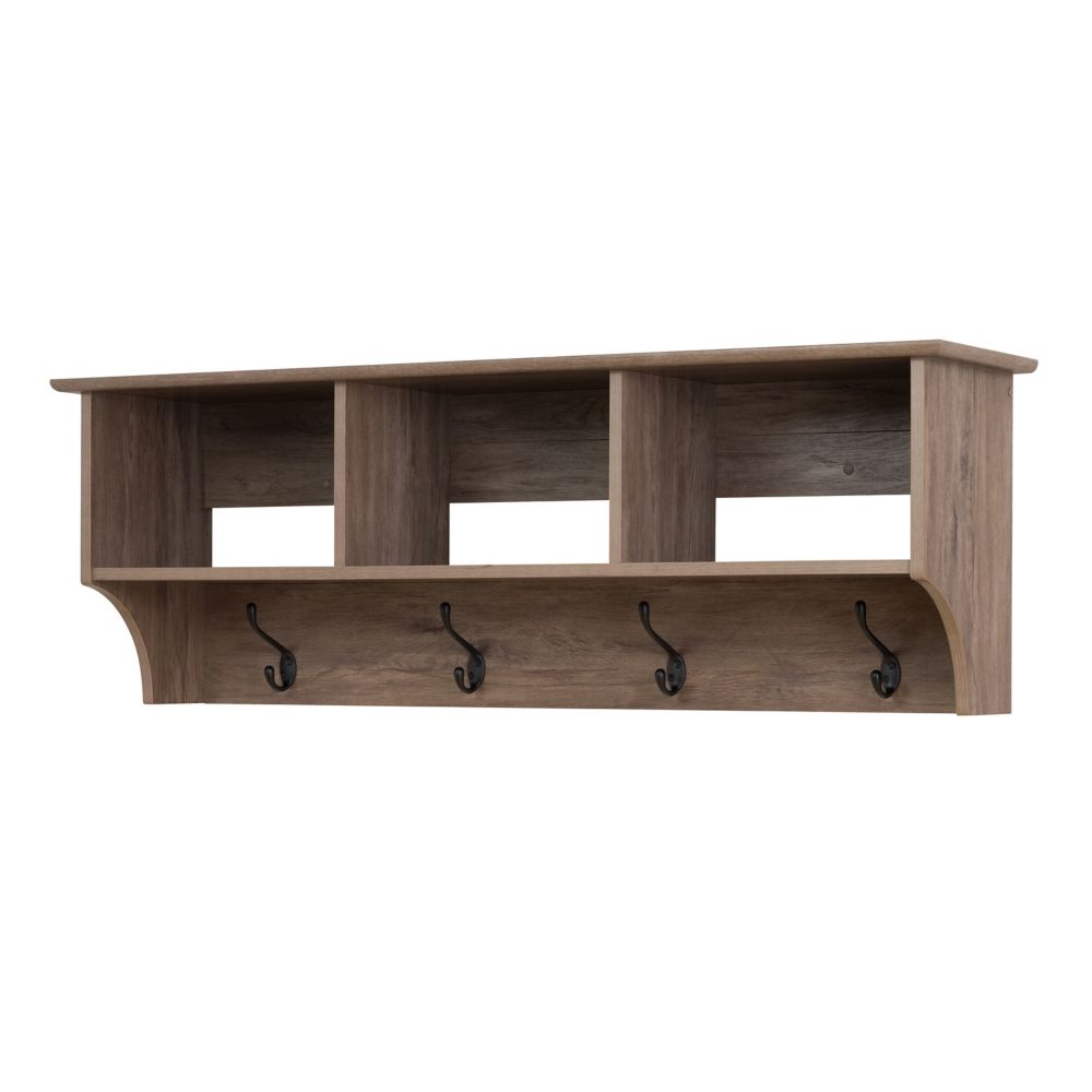 Prepac 48 Inch Wide Hanging Entryway Shelf, Drifted Gray The Home