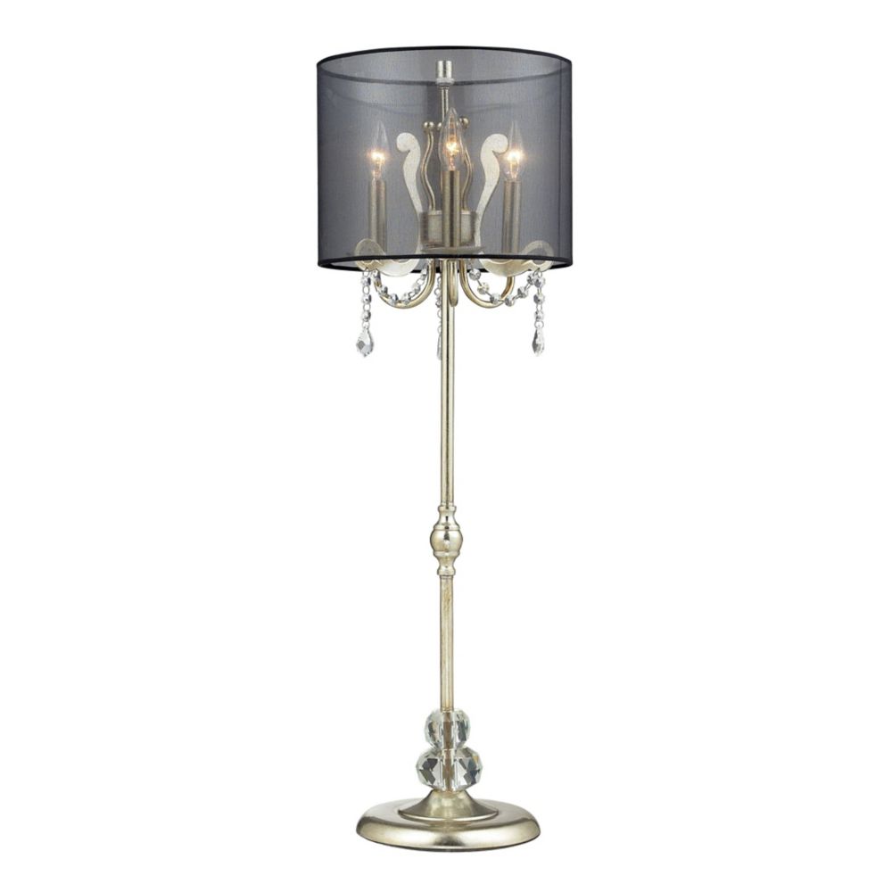 Hampton Bay 22 75 Inch Fully Adjule Desk Lamp In Black With Andover 37 Inch Tall Buffet Lamp In Siver
