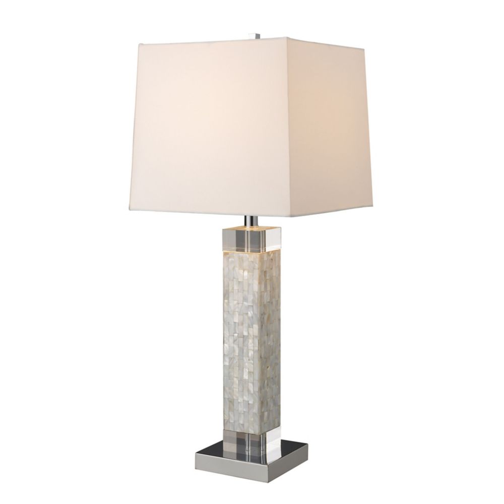 Titan Lighting Luzerne 32 Inch Table Lamp In Mother Of Pearl With Luzerne 32 Inch Table Lamp In Mother Of Pearl With Milano Off White Shade Photo