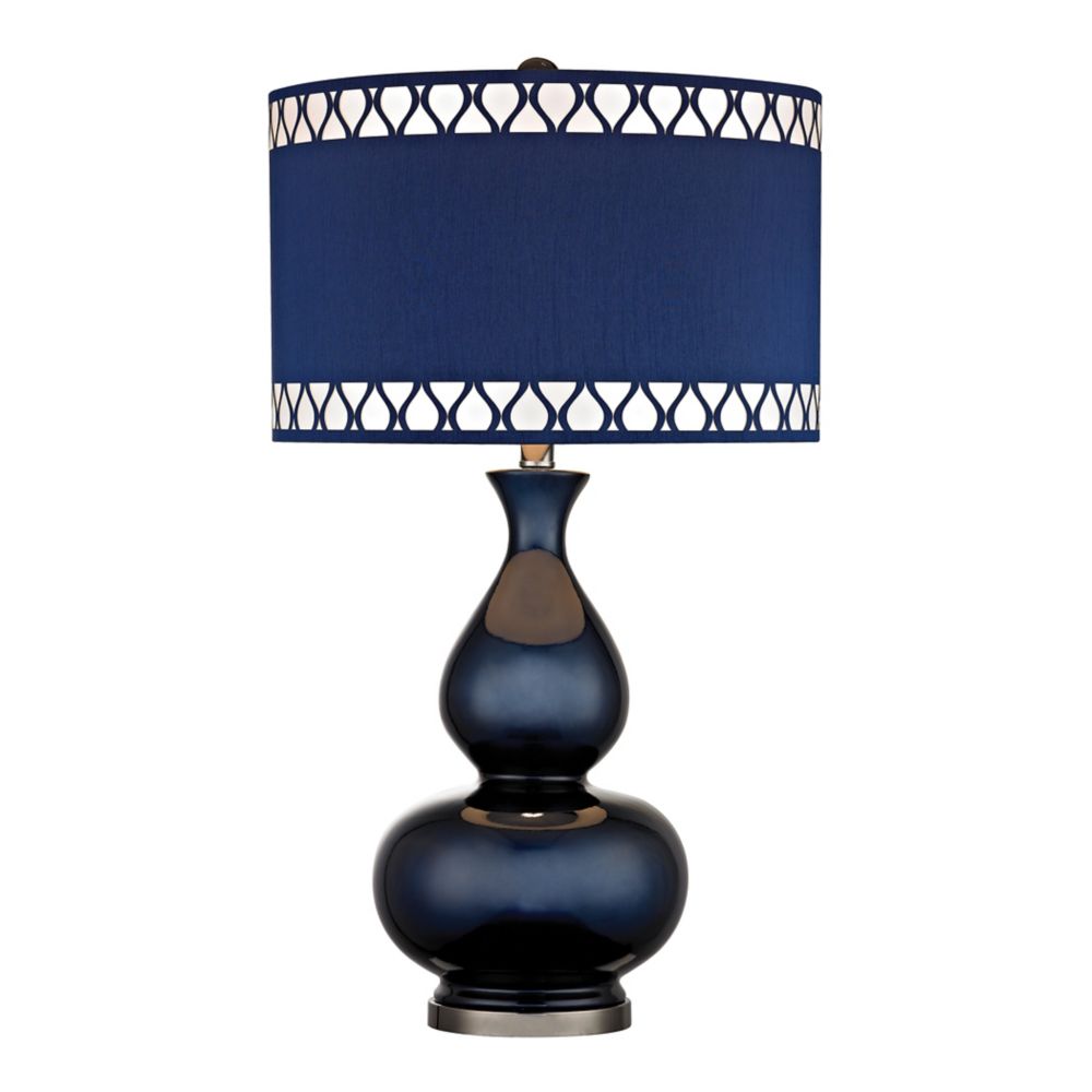 Titan Lighting Heathfield 28 Inch Glass Table Lamp in Navy Blue The