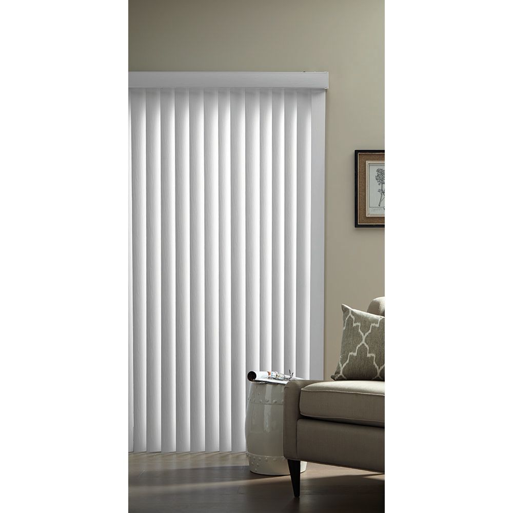 Hampton Bay 3.5inch Vertical Blind Kit White Wood Grain 66inch x 84
