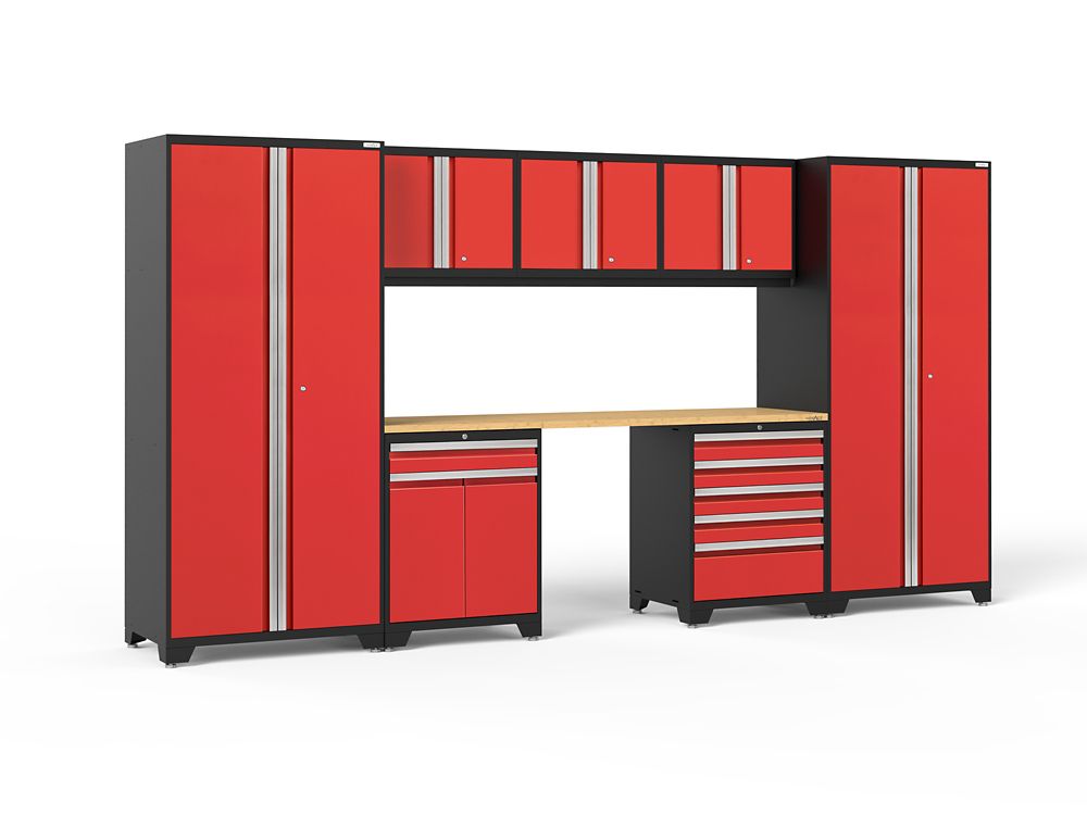 Pro 3 0 Series 8 Piece Garage Cabinet Set In Red   P 1001044079 