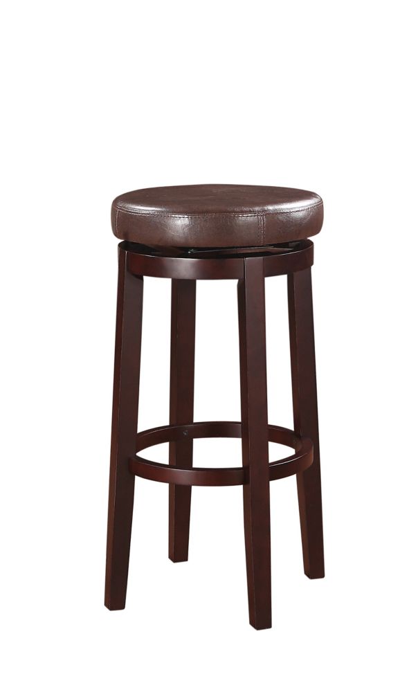 Linon Home Décor Products Round Swivel Backless Bar Stool - Brown | The