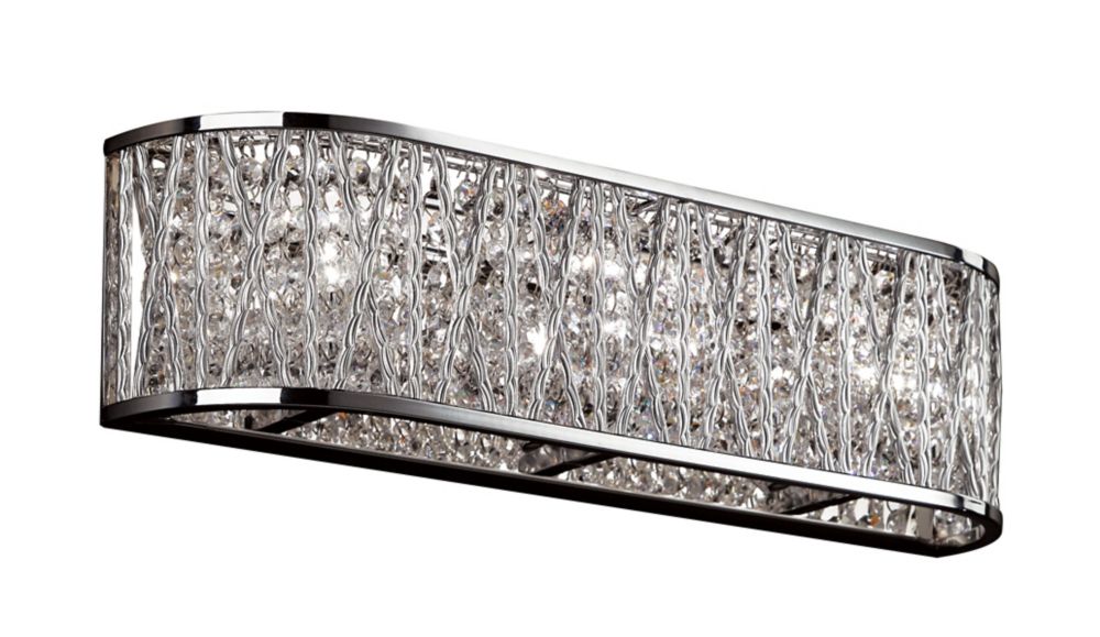 Bel Air Lighting 3-Light Chrome and Crystal Vanity Light ...