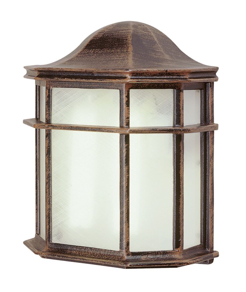 1-Light Outdoor Rust Patio Wall Lantern