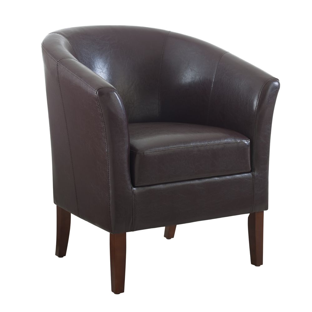 Linon Home Decor Blackberry Contemporary Faux Leather Accent Chair in
