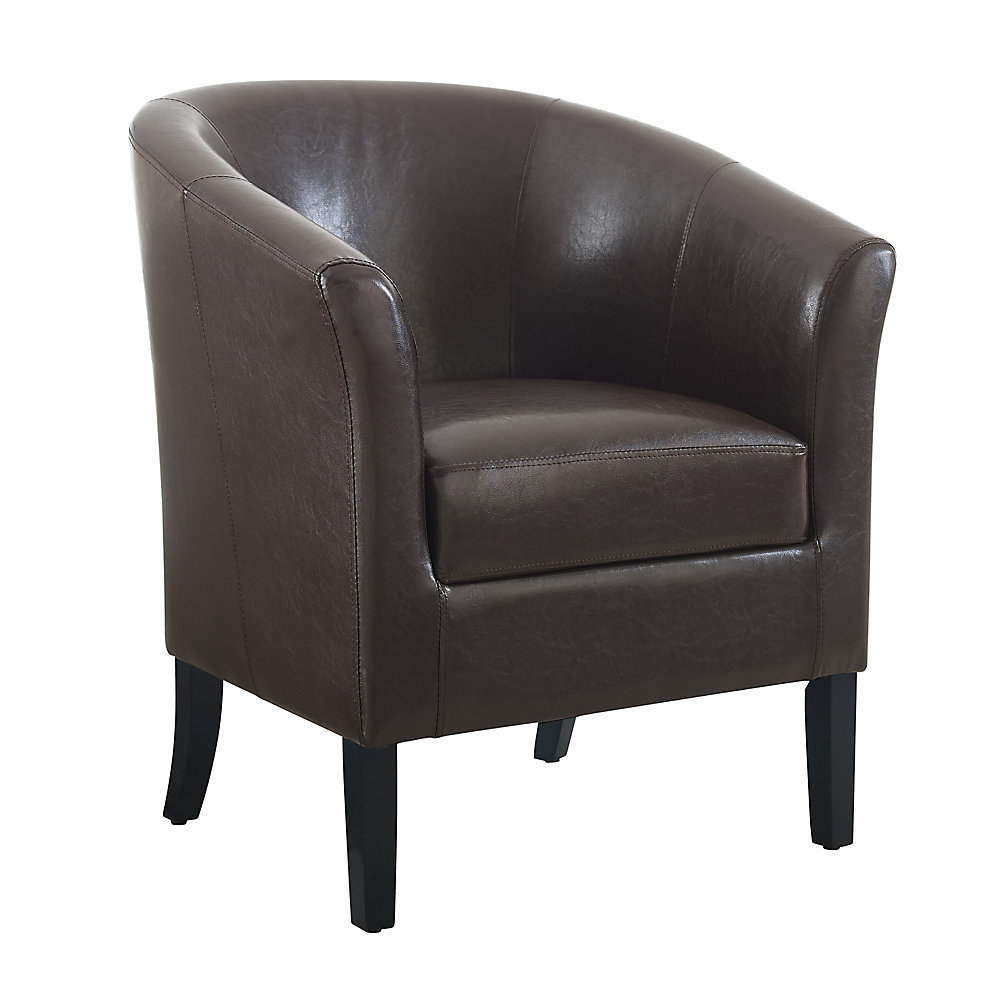 Linon Home Décor Contemporary Faux Leather Accent Chair in