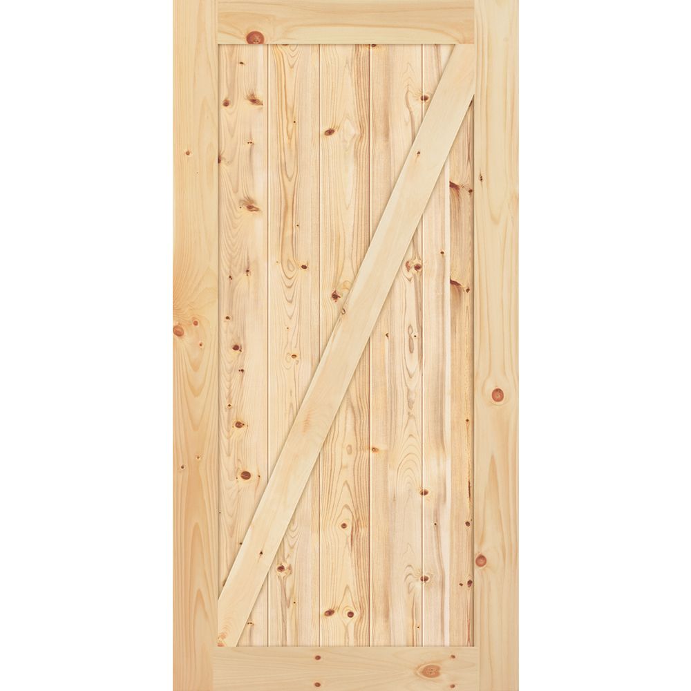 42 Inch X 84 Inch X 1 3 8 Inch Knotty Pine Z Style Barn Door