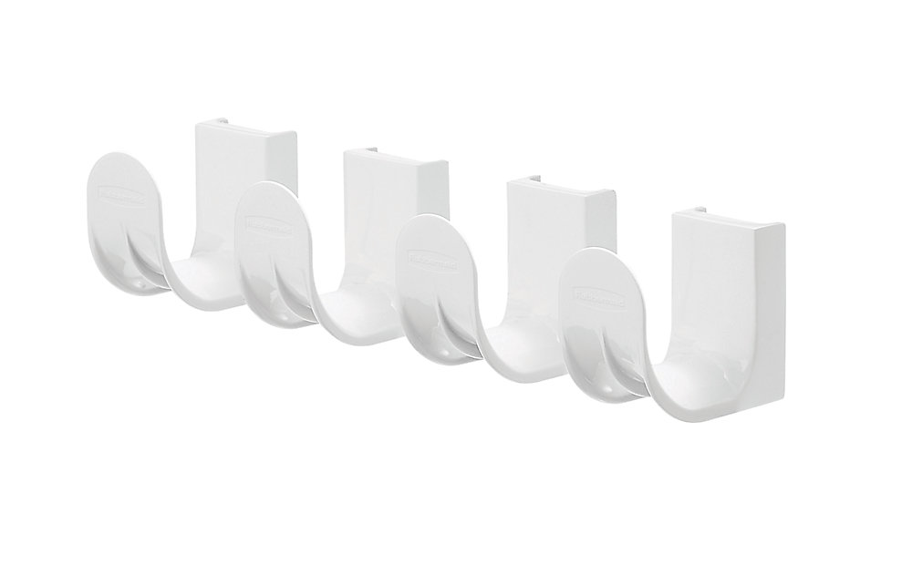 Rubbermaid Fast Track Add On Hook 4 Pack White The Home Depot 1954972 Closet Storage Fast Track White Add On