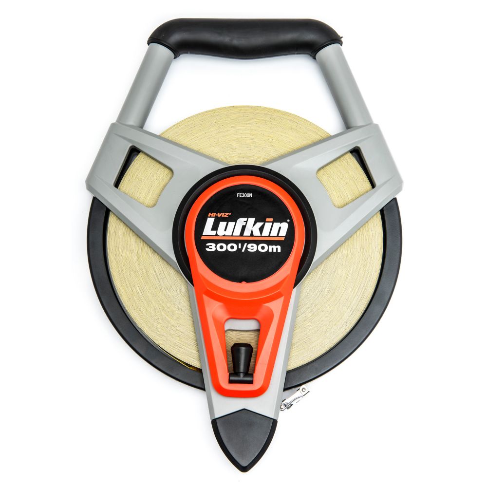 Lufkin 1/2 inch x 300 ft. HiViz Orange Fiberglass Tape Measure The