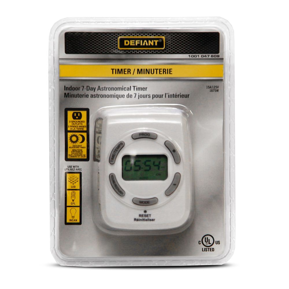 Defiant Indoor 7Day Astronomical Timer The Home Depot Canada