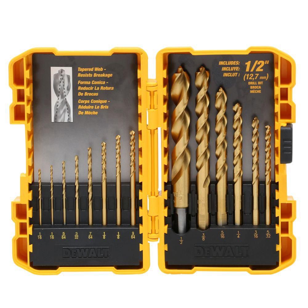 DEWALT Titanium Pilot Point Drill Bit Set (14Piece) The Home Depot