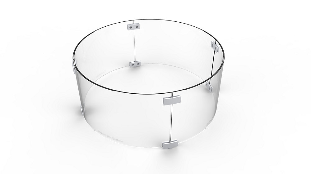 Paramount 28-inch Round Glass Wind Guard for Fire Pit Tables | The Home ...