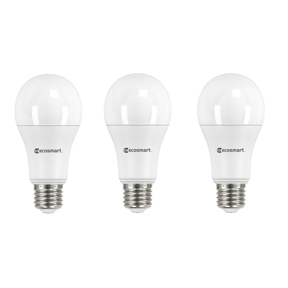 Ecosmart 100W Equivalent Daylight (5000K) A19 Dimmable LED Light Bulb (3Pack) ENERGY ST