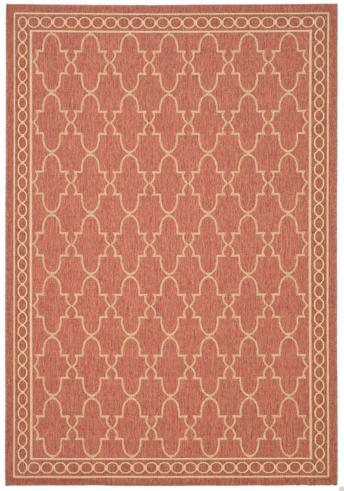 Safavieh Courtyard Bart Rust / Sand 4 ft. x 5 ft. 7 inch Indoor/Outdoor