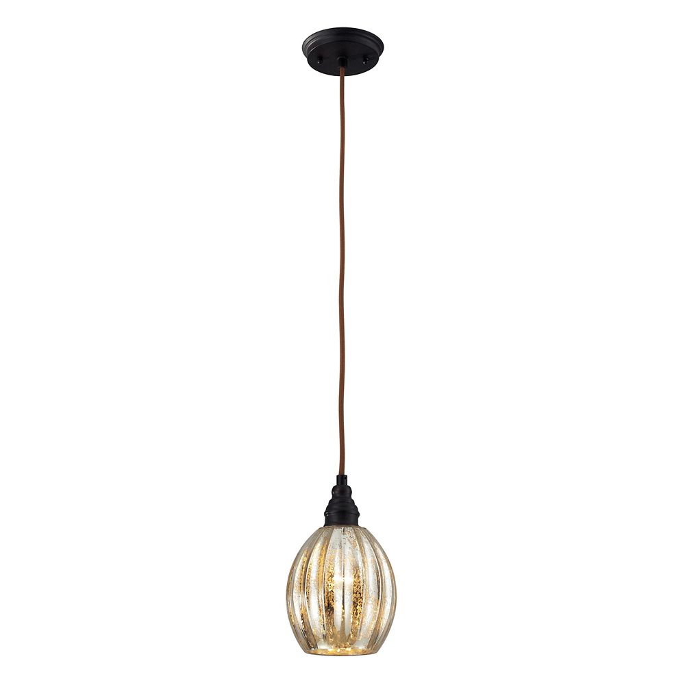 Titan Lighting Danica 1Light Oiled Bronze Ceiling Mount Pendant The