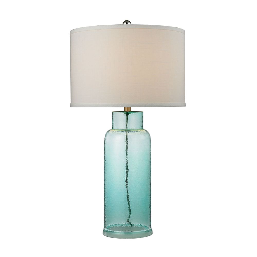 Table Lamps Himalayan Salt More The Home Depot Canada Glass Bottle Table Lamp In Seafoam Green