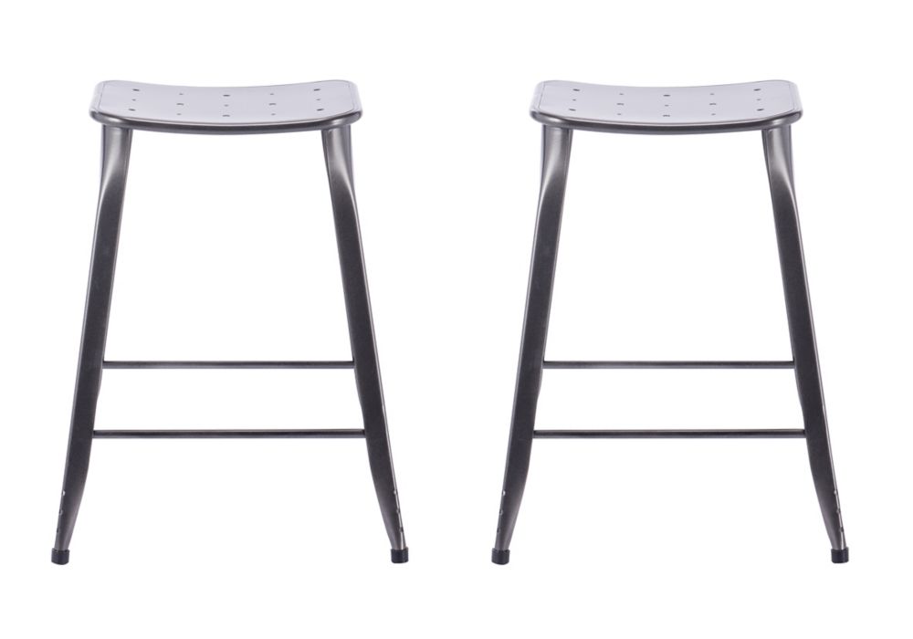 Reservation Seating Lennon 24 Inch Saddle Backless Counter Reservation Seating Lennon 24 Inch Saddle Backless Counter Stool In Charcoal Set Of 2