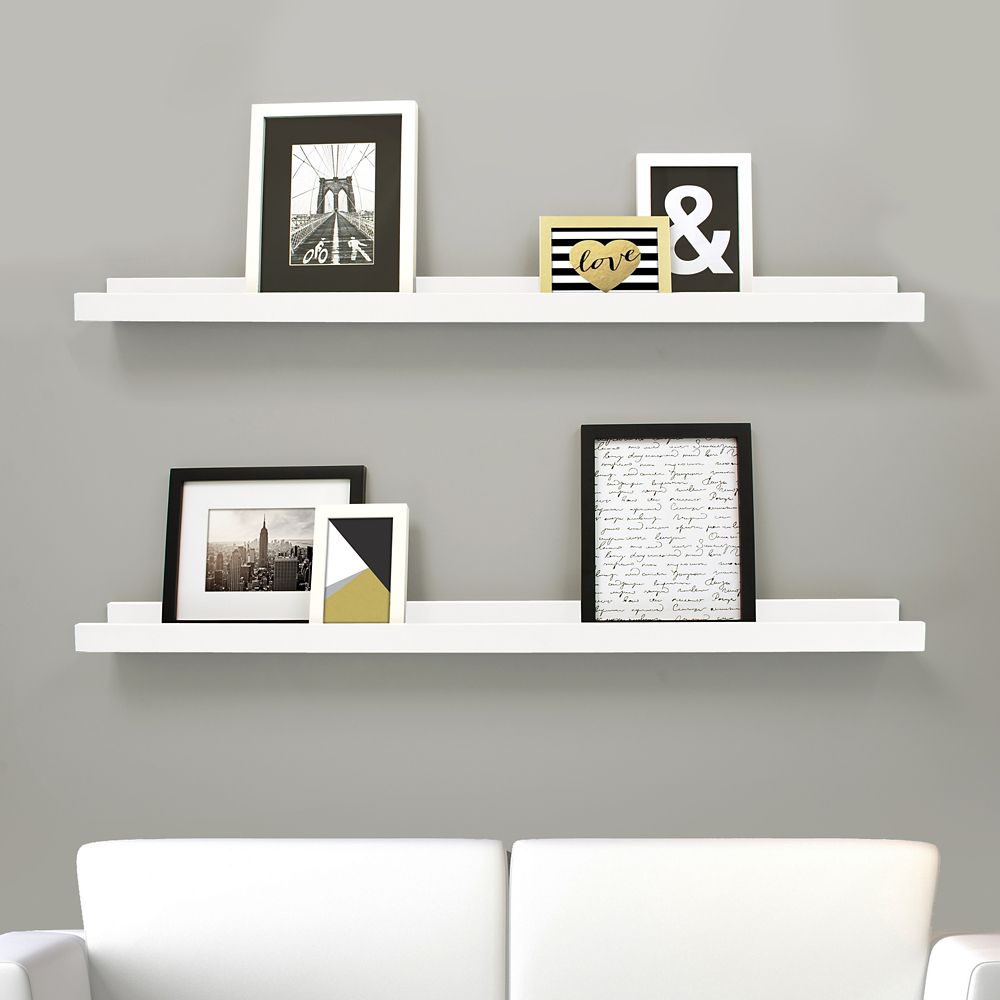 Kiera Grace Edge Pack Of 2 44x4 Inch Picture Frame Ledge White Kiera Grace Edge Pack Of 2 44x4 Inch Picture Frame Ledge White