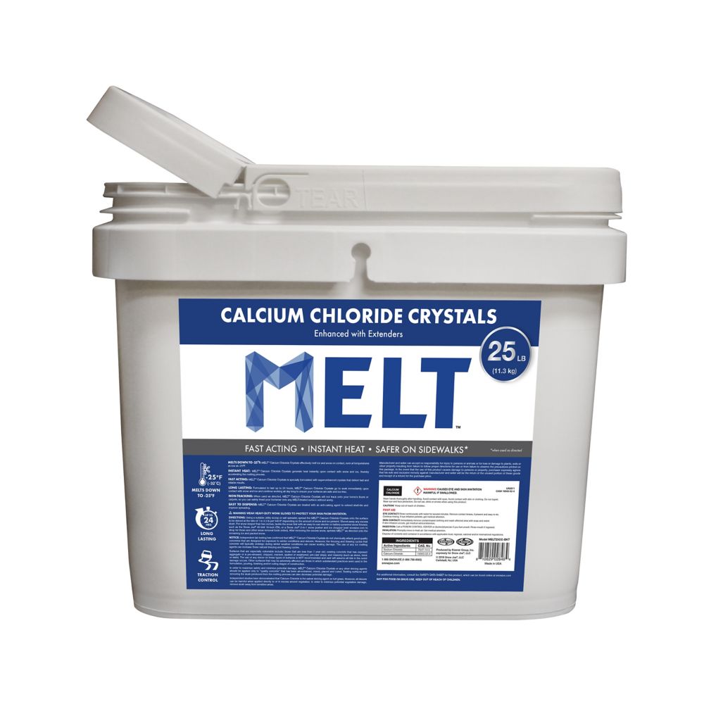 Snow Joe MELT 25 Lb. Bucket Calcium Chloride Crystals Ice Melter ...