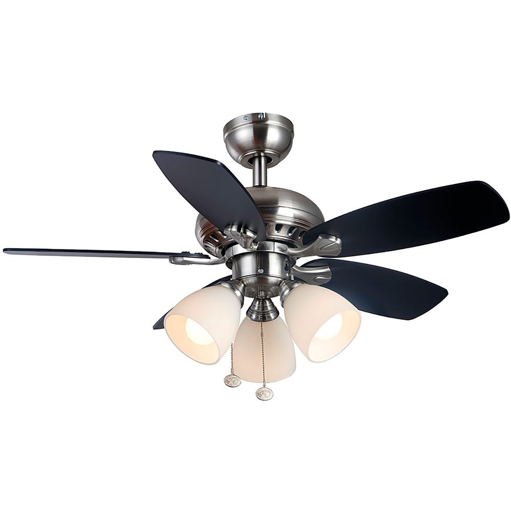 Hampton Bay 36 Inch Luxenberg Indoor Brushed Nickel Ceiling Fan With