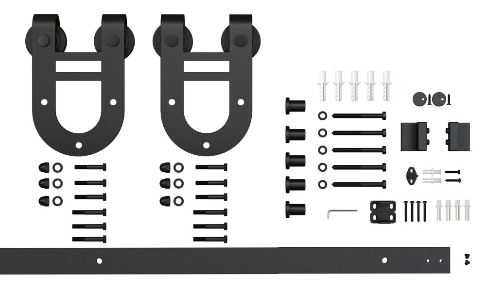 Worksavers 96inch Sliding Door Track and Hardware Kit The Home Depot