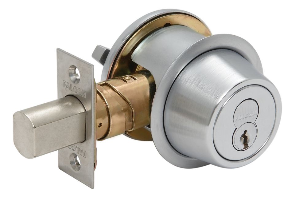 Falcon Commercial Single Cylinder Deadbolt Lock Satin Chrome Grade 2