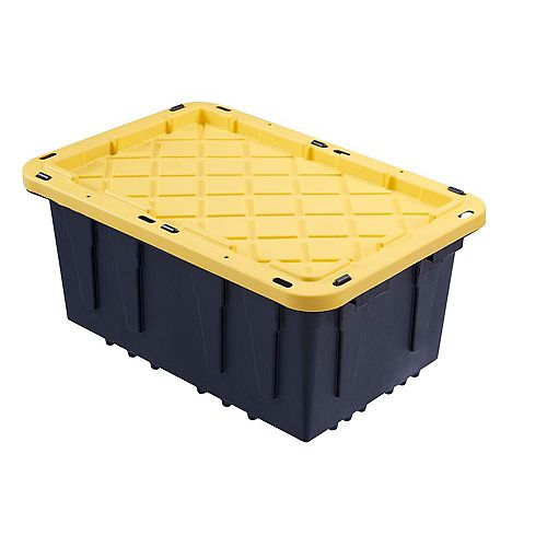 HDX HDX 102L Strong Box Tote in Black/Yellow The Home Depot Canada